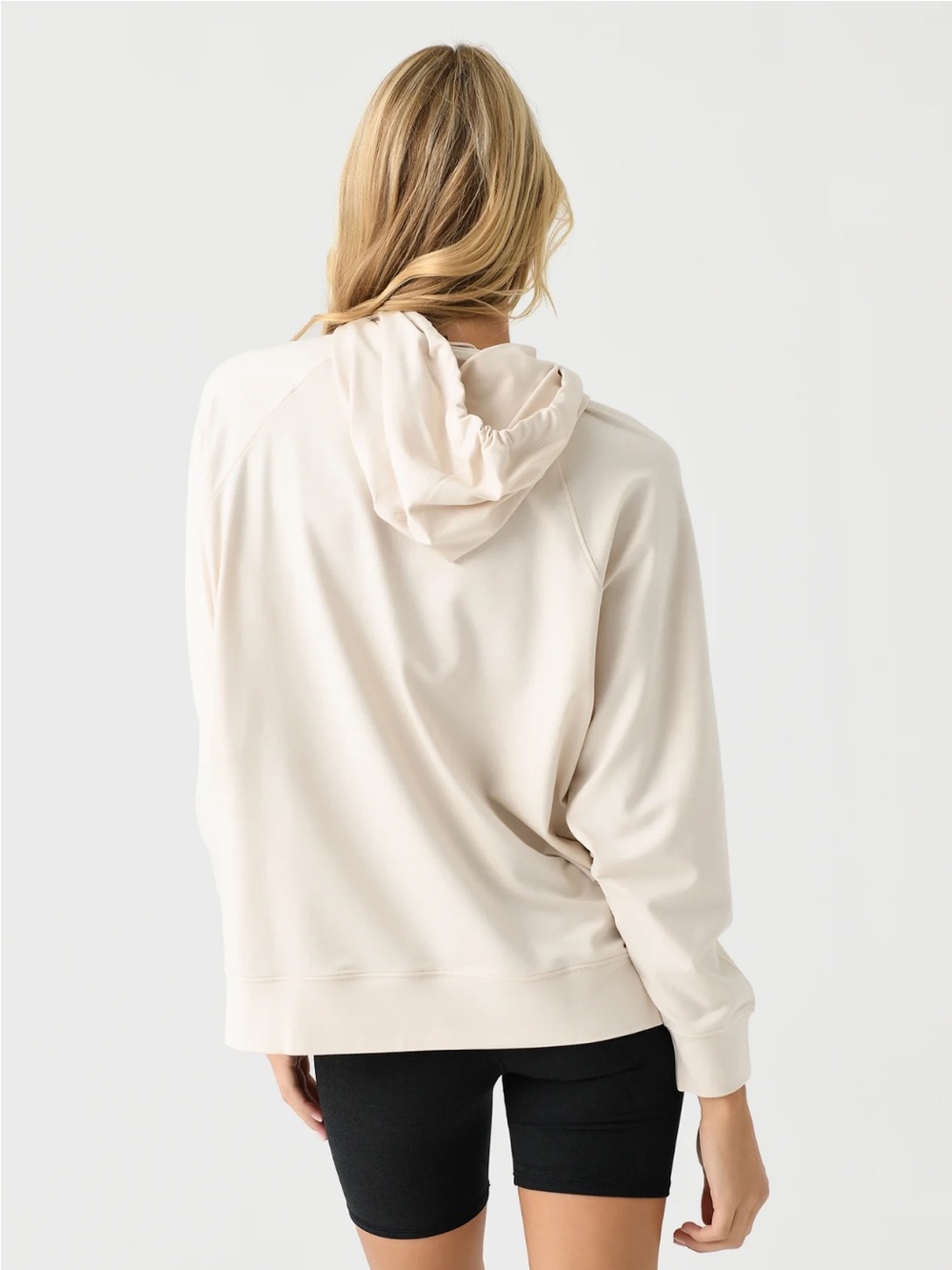 Vuori Woman’s Halo Oversized Hoodie Cream Pullover Hoodie Heathered Milkweed L - Picture 4 of 12